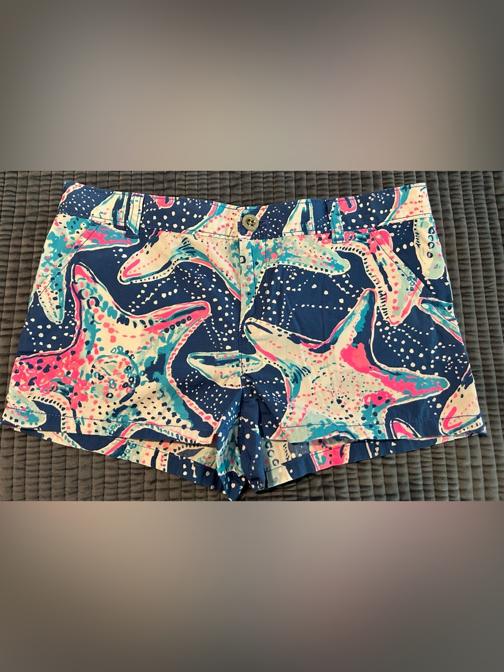 Girl’s Lilly Pulitzer Navy Coral & Teal Starfish Shorts